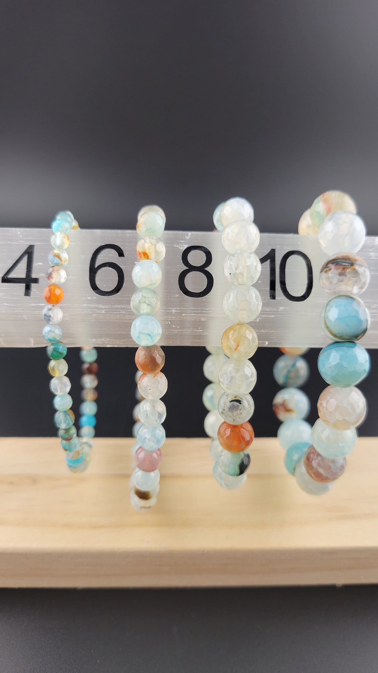 Faceted Blue Flower Agate Bracelets